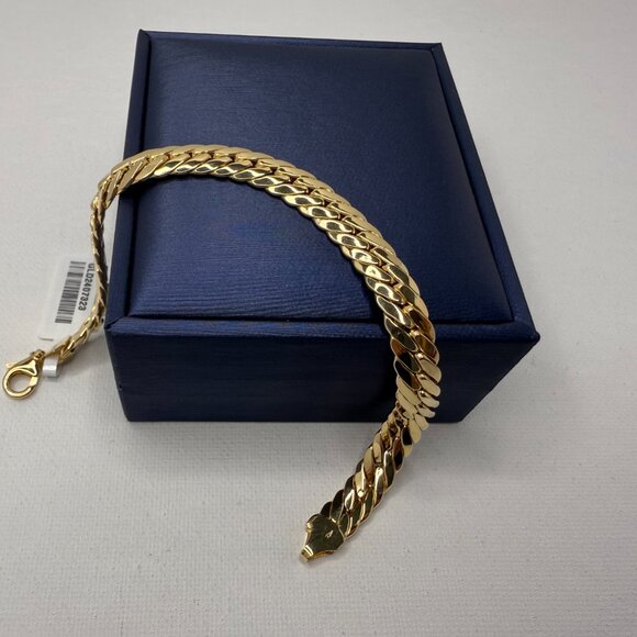 18K Genuine Gold Cobra Chain Bracelet 8" (7.7mm) - Picture 5 of 10